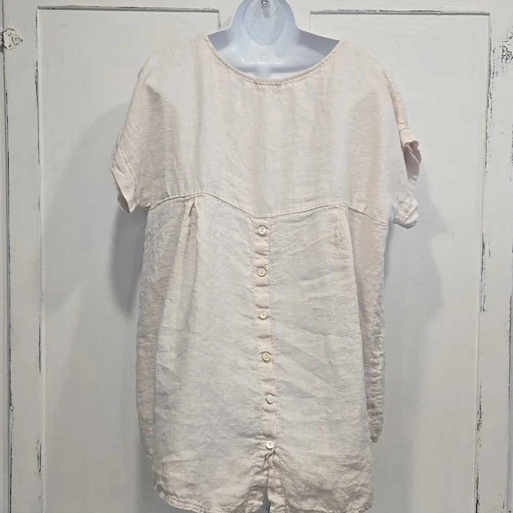 TERZO MILLENNIO 100% LINEN HI LOW TUNIC. SIZE LARGE. #7601 - Picture 6 of 10